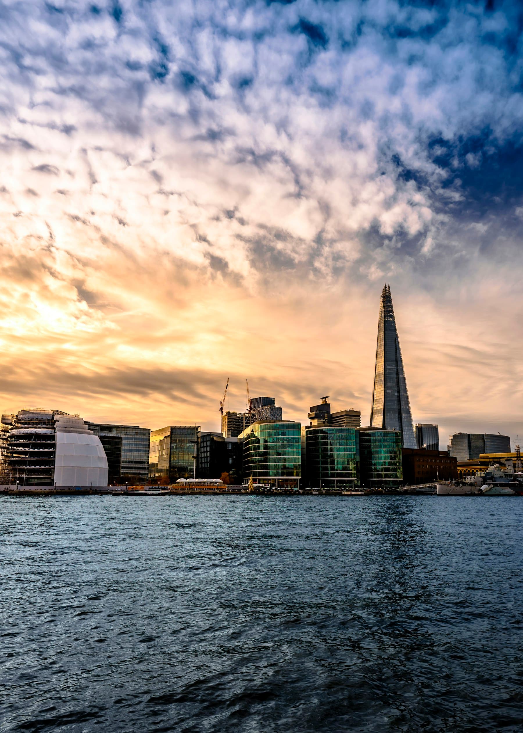 London skyline along the River Thames